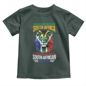 South Africa Pride Toddler T Shirt You Can Never Take The South African Out Of Me TS02 Dark Forest Green Print Your Wear