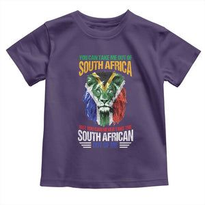 South Africa Pride Toddler T Shirt You Can Never Take The South African Out Of Me TS02 Purple Print Your Wear