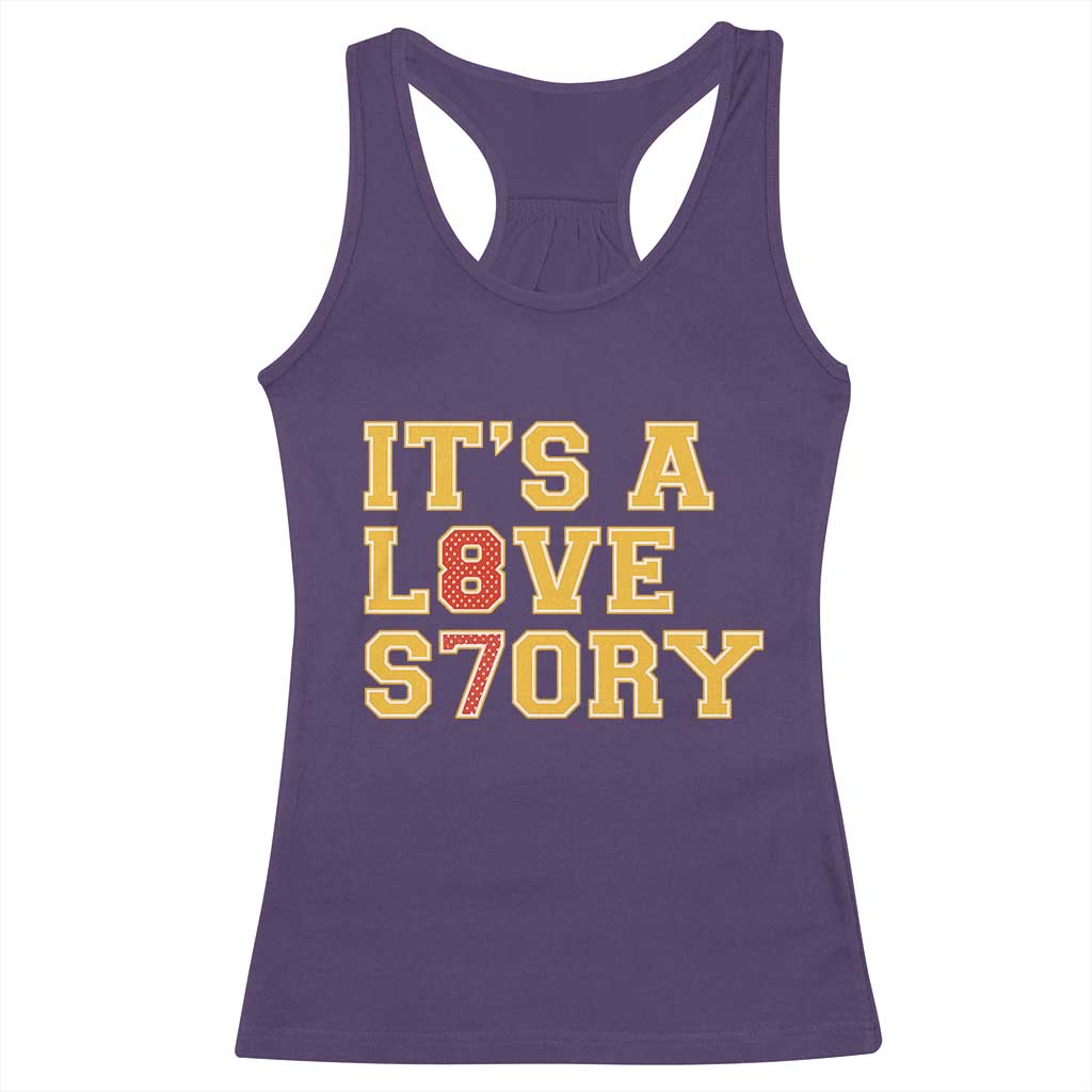 Its a Love Story 87 Racerback Tank Top Inspired Football Romance TS02 Purple Print Your Wear