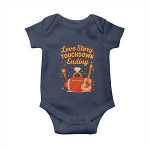 Love Story Touchdown Ending Baby Onesie Football And Music Engagement TS02 Navy Print Your Wear