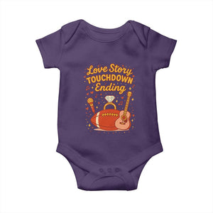 Love Story Touchdown Ending Baby Onesie Football And Music Engagement TS02 Purple Print Your Wear