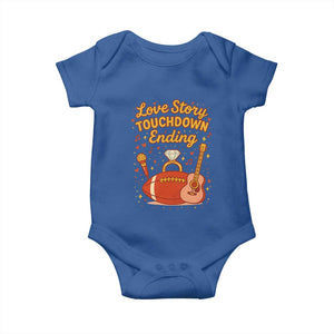 Love Story Touchdown Ending Baby Onesie Football And Music Engagement TS02 Royal Blue Print Your Wear