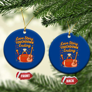 Love Story Touchdown Ending Ceramic Ornament Football And Music Engagement TS02 1pc Blue Print Your Wear
