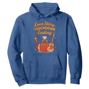 Love Story Touchdown Ending Hoodie Football And Music Engagement TS02 Royal Blue Print Your Wear