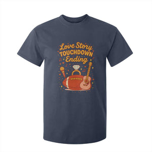 Love Story Touchdown Ending T Shirt For Kid Football And Music Engagement TS02 Navy Print Your Wear