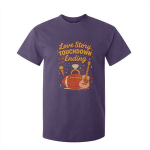 Love Story Touchdown Ending T Shirt For Kid Football And Music Engagement TS02 Purple Print Your Wear