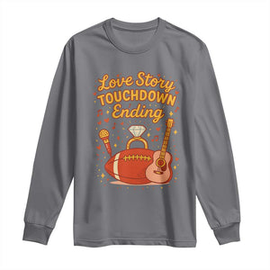 Love Story Touchdown Ending Long Sleeve Shirt Football And Music Engagement TS02 Charcoal Print Your Wear
