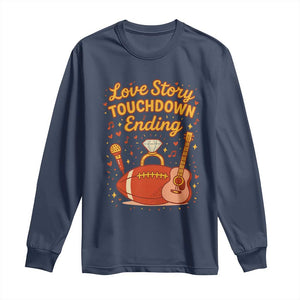 Love Story Touchdown Ending Long Sleeve Shirt Football And Music Engagement TS02 Navy Print Your Wear