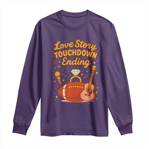 Love Story Touchdown Ending Long Sleeve Shirt Football And Music Engagement TS02 Purple Print Your Wear