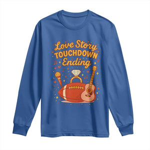 Love Story Touchdown Ending Long Sleeve Shirt Football And Music Engagement TS02 Royal Blue Print Your Wear