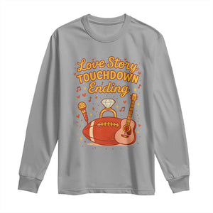 Love Story Touchdown Ending Long Sleeve Shirt Football And Music Engagement TS02 Sport Gray Print Your Wear