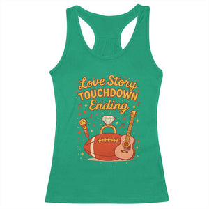 Love Story Touchdown Ending Racerback Tank Top Football And Music Engagement TS02 Irish Green Print Your Wear