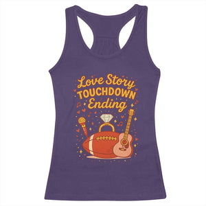 Love Story Touchdown Ending Racerback Tank Top Football And Music Engagement TS02 Purple Print Your Wear