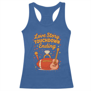 Love Story Touchdown Ending Racerback Tank Top Football And Music Engagement TS02 Royal Blue Print Your Wear