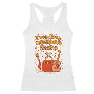 Love Story Touchdown Ending Racerback Tank Top Football And Music Engagement TS02 White Print Your Wear