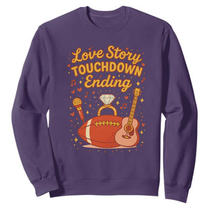 Love Story Touchdown Ending Sweatshirt Football And Music Engagement TS02 Purple Print Your Wear