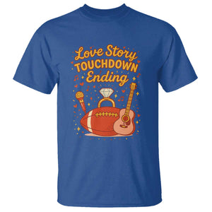Love Story Touchdown Ending T Shirt Football And Music Engagement TS02 Royal Blue Print Your Wear