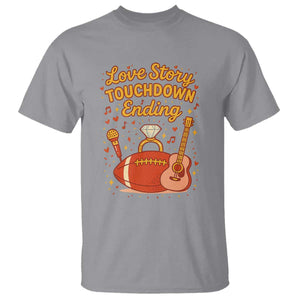 Love Story Touchdown Ending T Shirt Football And Music Engagement TS02 Sport Gray Print Your Wear
