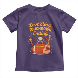 Love Story Touchdown Ending Toddler T Shirt Football And Music Engagement TS02 Purple Print Your Wear