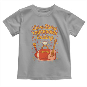 Love Story Touchdown Ending Toddler T Shirt Football And Music Engagement TS02 Sport Gray Print Your Wear
