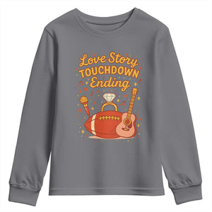 Love Story Touchdown Ending Youth Sweatshirt Football And Music Engagement TS02 Charcoal Print Your Wear