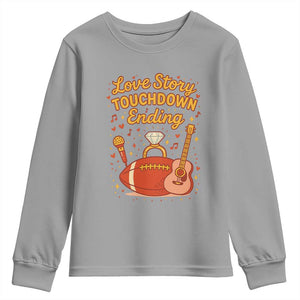 Love Story Touchdown Ending Youth Sweatshirt Football And Music Engagement TS02 Sport Gray Print Your Wear