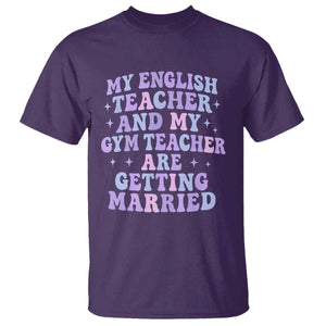 My English Teacher and Gym Teacher Are Getting Married T Shirt Funny Retro Groovy Love Story TS02 Purple Print Your Wear