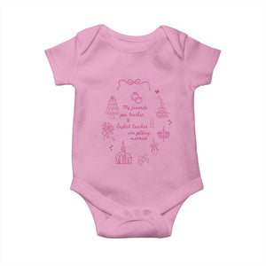 My Favorite Gym Teacher and English Teacher Are Getting Married Baby Onesie Retro Coquette Bow Wedding Love Story TS02 Light Pink Print Your Wear