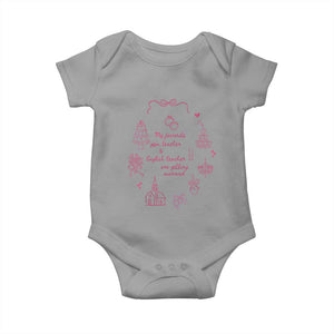My Favorite Gym Teacher and English Teacher Are Getting Married Baby Onesie Retro Coquette Bow Wedding Love Story TS02 Sport Gray Print Your Wear