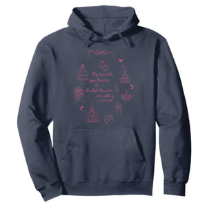My Favorite Gym Teacher and English Teacher Are Getting Married Hoodie Retro Coquette Bow Wedding Love Story TS02 Navy Print Your Wear
