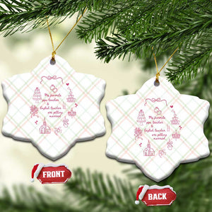 My Favorite Gym Teacher and English Teacher Are Getting Married Ceramic Ornament Retro Coquette Bow Wedding Love Story TS02 Print Your Wear