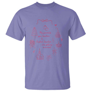 My Favorite Gym Teacher and English Teacher Are Getting Married T Shirt Retro Coquette Bow Wedding Love Story TS02 Violet Print Your Wear
