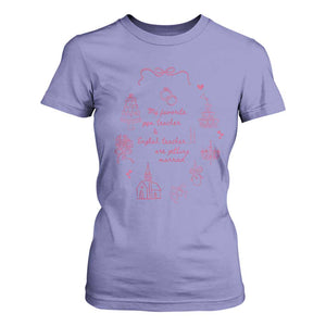 My Favorite Gym Teacher and English Teacher Are Getting Married T Shirt For Women Retro Coquette Bow Wedding Love Story TS02 Violet Print Your Wear