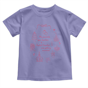 My Favorite Gym Teacher and English Teacher Are Getting Married Toddler T Shirt Retro Coquette Bow Wedding Love Story TS02 Violet Print Your Wear