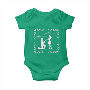 My English Teacher and Gym Teacher Are Getting Married Baby Onesie She Said Yes Love Story Romance TS02 Irish Green Print Your Wear