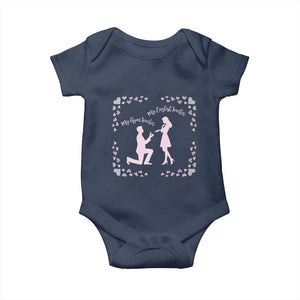 My English Teacher and Gym Teacher Are Getting Married Baby Onesie She Said Yes Love Story Romance TS02 Navy Print Your Wear