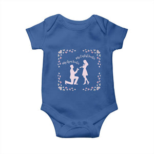 My English Teacher and Gym Teacher Are Getting Married Baby Onesie She Said Yes Love Story Romance TS02 Royal Blue Print Your Wear