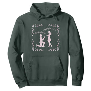 My English Teacher and Gym Teacher Are Getting Married Hoodie She Said Yes Love Story Romance TS02 Dark Forest Green Print Your Wear
