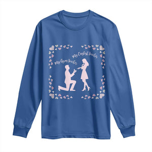 My English Teacher and Gym Teacher Are Getting Married Long Sleeve Shirt She Said Yes Love Story Romance TS02 Royal Blue Print Your Wear