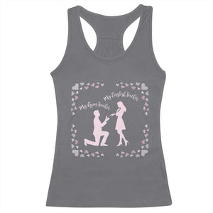 My English Teacher and Gym Teacher Are Getting Married Racerback Tank Top She Said Yes Love Story Romance TS02 Charcoal Print Your Wear