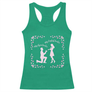 My English Teacher and Gym Teacher Are Getting Married Racerback Tank Top She Said Yes Love Story Romance TS02 Irish Green Print Your Wear