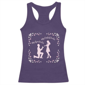 My English Teacher and Gym Teacher Are Getting Married Racerback Tank Top She Said Yes Love Story Romance TS02 Purple Print Your Wear