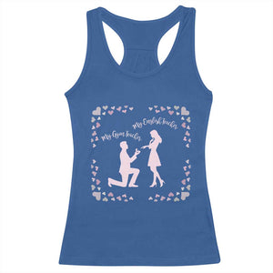 My English Teacher and Gym Teacher Are Getting Married Racerback Tank Top She Said Yes Love Story Romance TS02 Royal Blue Print Your Wear