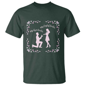 My English Teacher and Gym Teacher Are Getting Married T Shirt She Said Yes Love Story Romance TS02 Dark Forest Green Print Your Wear