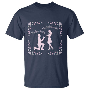 My English Teacher and Gym Teacher Are Getting Married T Shirt She Said Yes Love Story Romance TS02 Navy Print Your Wear