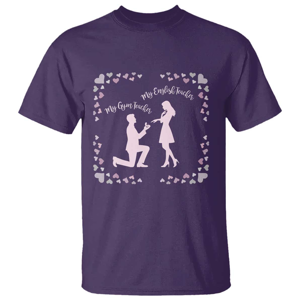 My English Teacher and Gym Teacher Are Getting Married T Shirt She Said Yes Love Story Romance TS02 Purple Print Your Wear