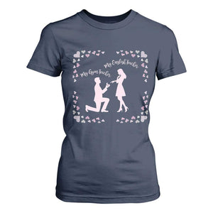 My English Teacher and Gym Teacher Are Getting Married T Shirt For Women She Said Yes Love Story Romance TS02 Navy Print Your Wear