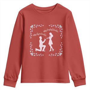 My English Teacher and Gym Teacher Are Getting Married Youth Sweatshirt She Said Yes Love Story Romance TS02 Red Print Your Wear