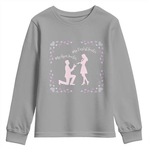 My English Teacher and Gym Teacher Are Getting Married Youth Sweatshirt She Said Yes Love Story Romance TS02 Sport Gray Print Your Wear