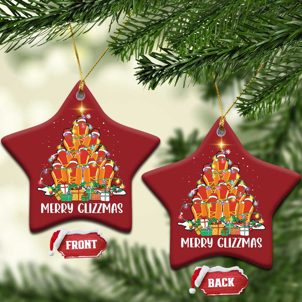 Merry Glizzmas Christmas Ornament Funny Hotdog Christmas Tree TS02 Star Red Print Your Wear